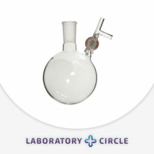 Round-bottom storage flask with stopcock-equipped septum-inlet
